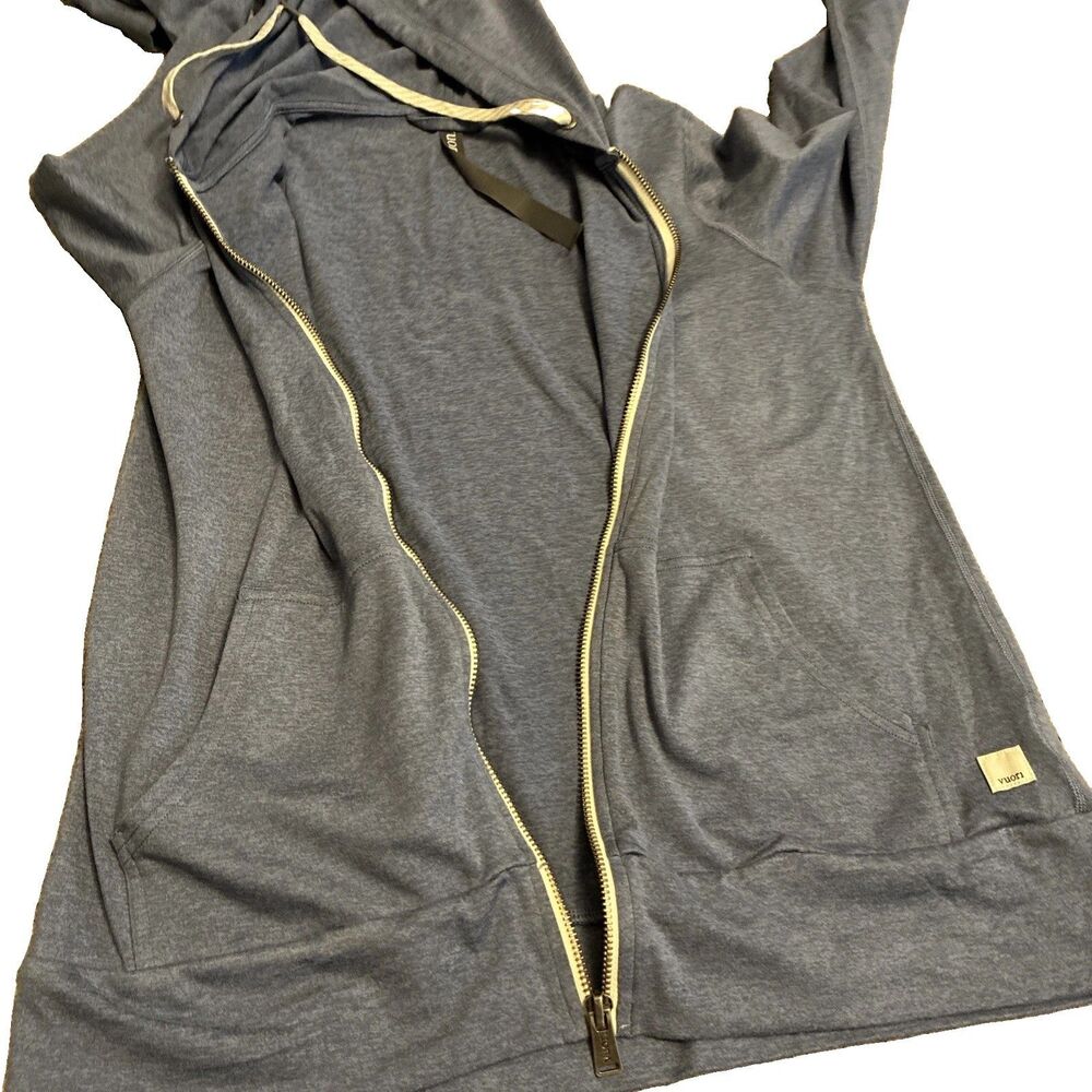 VUORI Women’s Halo 2.0 Performance Hoodie Slate Blue Full Zip Jacket Pockets - Picture 7 of 14